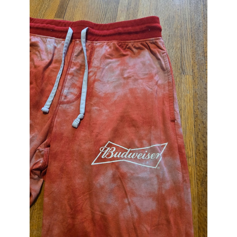 Budweiser Men Medium Red Tie-Dye Cloud Wash Beer Pocket Jogger Lounge Pants - Picture 3 of 7